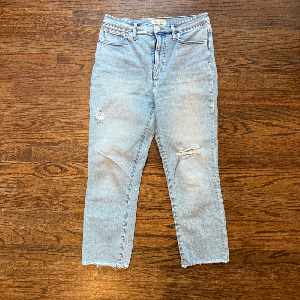 Madewell The Perfect Vintage Jean Cropped Distressed Ankle Jeans